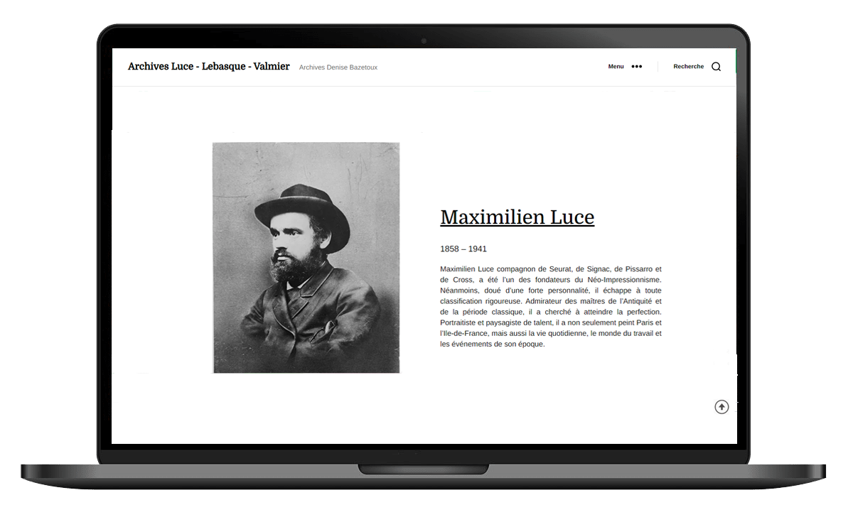 Site vitrine catalogue raisonné